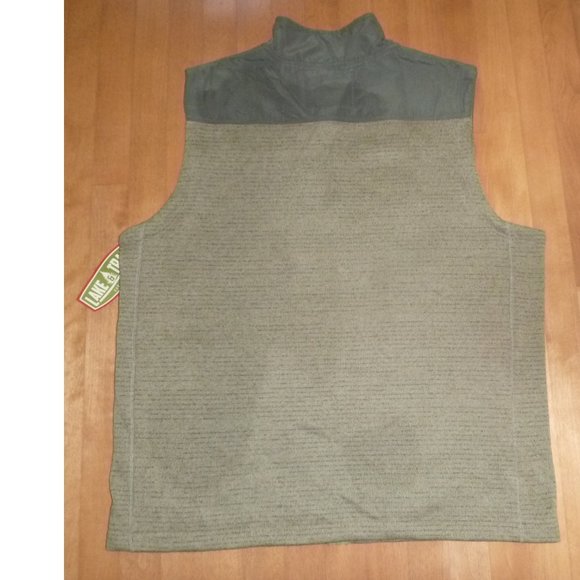 Mens Lake Trail Knit/Fleece Outdoor Vest Size XL zippered Pocket UPF50+ NWT - Picture 2 of 2